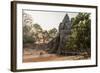 Bicycle Going Through the South Gate in Angkor Thom at Sunrise, Angkor, Siem Reap, Cambodia-Michael Nolan-Framed Photographic Print