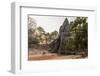 Bicycle Going Through the South Gate in Angkor Thom at Sunrise, Angkor, Siem Reap, Cambodia-Michael Nolan-Framed Photographic Print