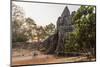 Bicycle Going Through the South Gate in Angkor Thom at Sunrise, Angkor, Siem Reap, Cambodia-Michael Nolan-Mounted Photographic Print