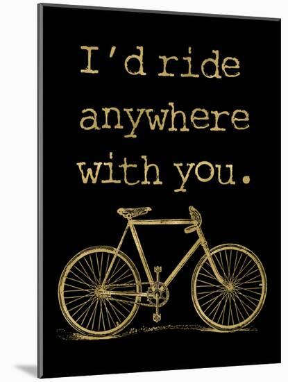 Bicycle I’d Ride Anywhere Golden Black-Amy Brinkman-Mounted Art Print