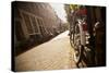 Bicycle in an Alley Street in Amsterdam, Netherlands-Carlo Acenas-Stretched Canvas