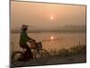 Bicycle in the Morning Mist at Sunrise, Limestone Mountain Scenery, Tam Coc, South of Hanoi-Christian Kober-Mounted Photographic Print