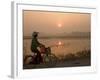 Bicycle in the Morning Mist at Sunrise, Limestone Mountain Scenery, Tam Coc, South of Hanoi-Christian Kober-Framed Photographic Print