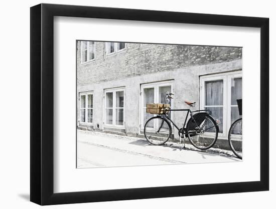 Bicycle Leaning Against Wall, City, Copenhagen, Denmark, Scandinavia-Axel Schmies-Framed Photographic Print