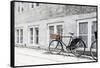 Bicycle Leaning Against Wall, City, Copenhagen, Denmark, Scandinavia-Axel Schmies-Framed Stretched Canvas