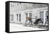 Bicycle Leaning Against Wall, City, Copenhagen, Denmark, Scandinavia-Axel Schmies-Framed Stretched Canvas