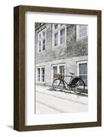 Bicycle Leans Against Wall, City, Copenhagen, Denmark, Scandinavia-Axel Schmies-Framed Photographic Print