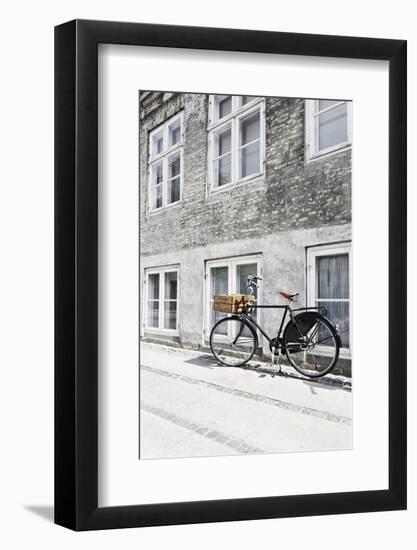 Bicycle Leans Against Wall, City, Copenhagen, Denmark, Scandinavia-Axel Schmies-Framed Photographic Print