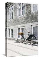 Bicycle Leans Against Wall, City, Copenhagen, Denmark, Scandinavia-Axel Schmies-Stretched Canvas