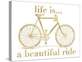 Bicycle Life Is Beautiful Ride Golden White-Amy Brinkman-Stretched Canvas