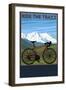 Bicycle - Mountains-Lantern Press-Framed Art Print