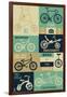 Bicycle of the World - Blues-Lantern Press-Framed Art Print