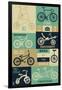 Bicycle of the World - Blues-Lantern Press-Framed Art Print