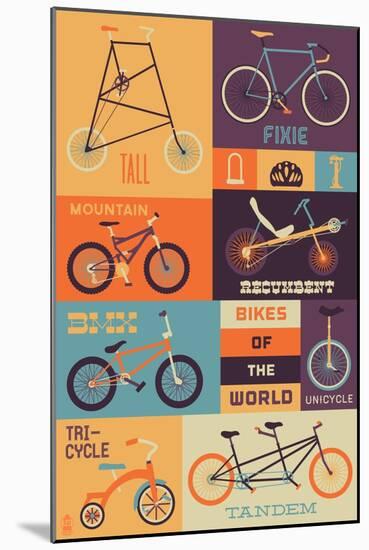 Bicycle of the World-Lantern Press-Mounted Art Print