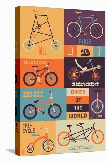 Bicycle of the World-Lantern Press-Stretched Canvas