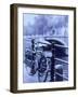 Bicycle on Rail by Canal, Amsterdam, Netherlands-Walter Bibikow-Framed Photographic Print