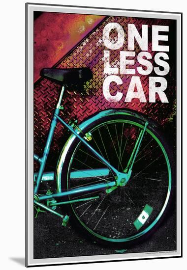 Bicycle - One Less Car Poster-null-Mounted Poster