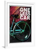 Bicycle - One Less Car Poster-null-Framed Photo