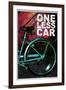 Bicycle - One Less Car Poster-null-Framed Photo