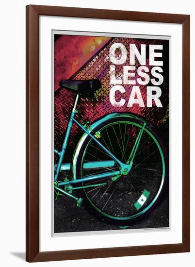 Bicycle - One Less Car Poster-null-Framed Photo