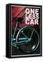 Bicycle - One Less Car Poster-null-Framed Stretched Canvas