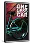 Bicycle - One Less Car Poster-null-Framed Stretched Canvas