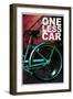 Bicycle - One Less Car Poster-null-Framed Photo