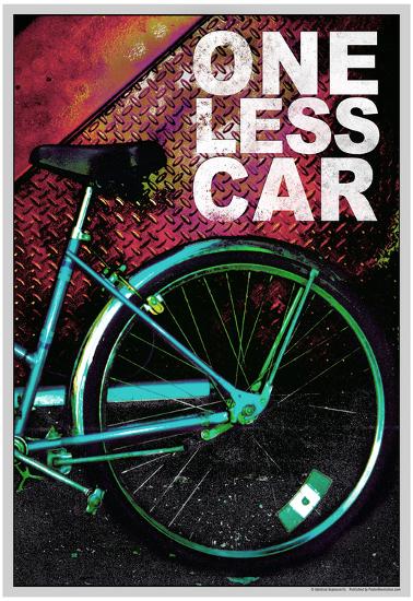 'Bicycle - One Less Car Poster' Print | AllPosters.com