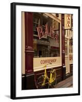 Bicycle Outside Coffee Shop, Amsterdam, Holland, Europe-Frank Fell-Framed Photographic Print