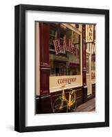 Bicycle Outside Coffee Shop, Amsterdam, Holland, Europe-Frank Fell-Framed Photographic Print