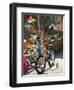 Bicycle Outside Toy Shop, Lesvos, Mytilini, Aegean Islands, Greece-Walter Bibikow-Framed Photographic Print