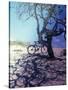 Bicycle Parked Against a Tree-null-Stretched Canvas