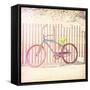 Bicycle Parked along the Beach-soupstock-Framed Stretched Canvas