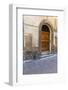 Bicycle parked outside front door, Lucca, Tuscany, Italy, Europe-John Guidi-Framed Photographic Print