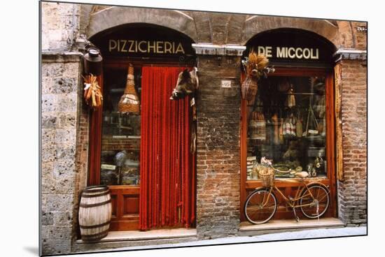 Bicycle Parked Outside Historic Food Store, Siena, Tuscany, Italy-null-Mounted Poster