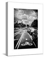 Bicycle Path Leading to the Capitol, US Congress, Washington D.C, District of Columbia, White Frame-Philippe Hugonnard-Stretched Canvas