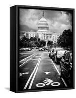 Bicycle Path Leading to the Capitol, US Congress, Washington D.C, District of Columbia-Philippe Hugonnard-Framed Stretched Canvas