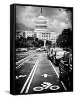 Bicycle Path Leading to the Capitol, US Congress, Washington D.C, District of Columbia-Philippe Hugonnard-Framed Stretched Canvas