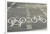 Bicycle Path Road Markings, Vancouver, British Columbia, Canada-Walter Bibikow-Framed Photographic Print