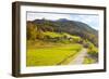 Bicycle Path Through Rural Mountain Landscape in Autumn-Miles Ertman-Framed Photographic Print