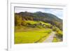 Bicycle Path Through Rural Mountain Landscape in Autumn-Miles Ertman-Framed Photographic Print