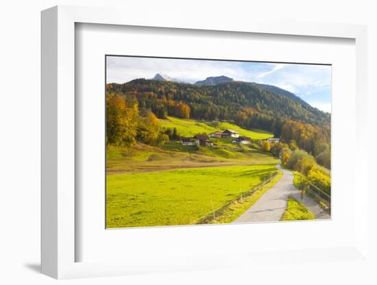 Bicycle Path Through Rural Mountain Landscape in Autumn-Miles Ertman-Framed Photographic Print