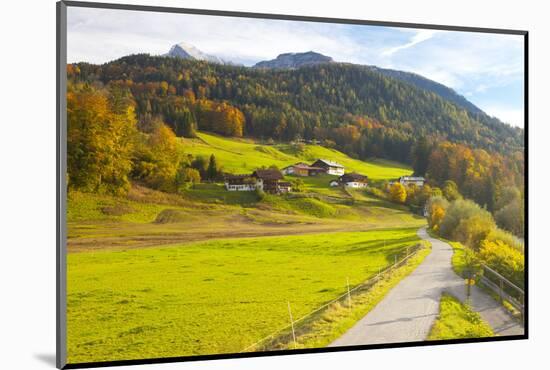 Bicycle Path Through Rural Mountain Landscape in Autumn-Miles Ertman-Mounted Photographic Print