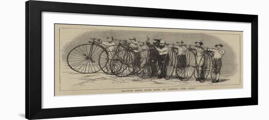 Bicycle Race from Bath to London, the Start-null-Framed Giclee Print