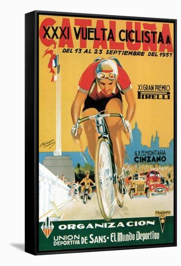 Bicycle Racing Promotion-Lantern Press-Framed Stretched Canvas