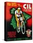 Bicycle Racing Promotion-Lantern Press-Stretched Canvas