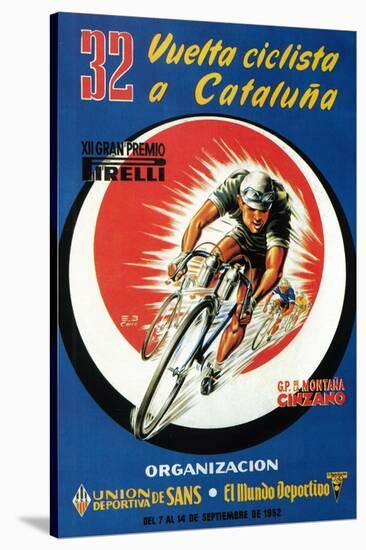 Bicycle Racing Promotion-Lantern Press-Stretched Canvas