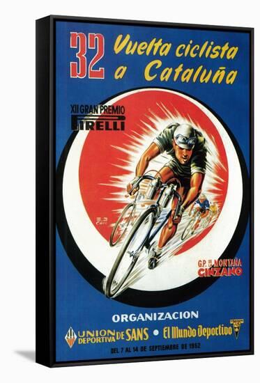 Bicycle Racing Promotion-Lantern Press-Framed Stretched Canvas