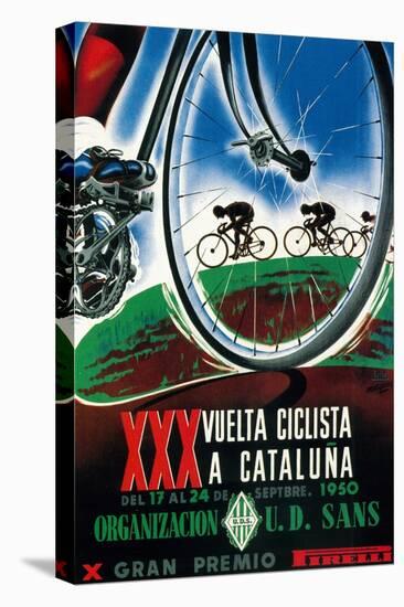 Bicycle Racing Promotion-Lantern Press-Stretched Canvas