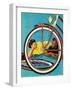 "Bicycle Ride," August 16, 1941-Douglas Crockwell-Framed Premium Giclee Print